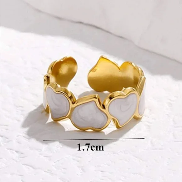 Heart decor cuff ring - Picture 3 of 3